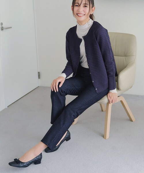 Tiaclasse(ティアクラッセ)の「【日本製】メランジプリント裏起毛スリムパンツ(その他パンツ・レディース・ネイビー/グレー/ブラック・M/L/S)」の13枚目の写真