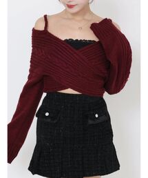 EATME | BACKリボンカシュクールニットTOP(ニット/セーター)