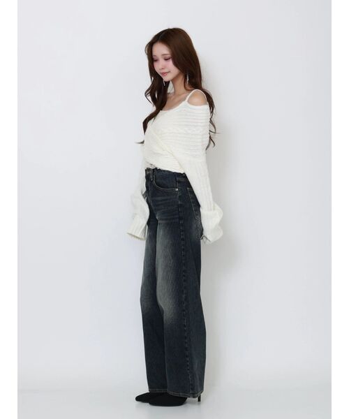 EATME（イートミー）の「BACKリボンカシュクールニットTOP（ニット/セーター・レディース・オフホワイト/ブラック/ワイン・FREE）」の20枚目の写真