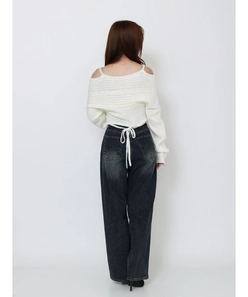 EATME（イートミー）の「BACKリボンカシュクールニットTOP（ニット/セーター・レディース・オフホワイト/ブラック/ワイン・FREE）」の22枚目の写真