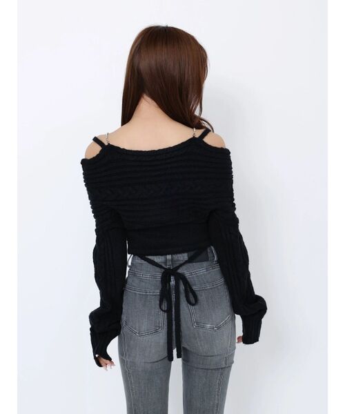 EATME（イートミー）の「BACKリボンカシュクールニットTOP（ニット/セーター・レディース・オフホワイト/ブラック/ワイン・FREE）」の19枚目の写真