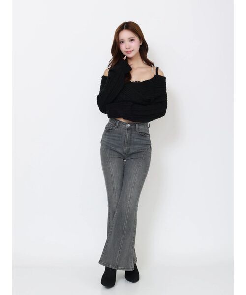 EATME（イートミー）の「BACKリボンカシュクールニットTOP（ニット/セーター・レディース・オフホワイト/ブラック/ワイン・FREE）」の18枚目の写真