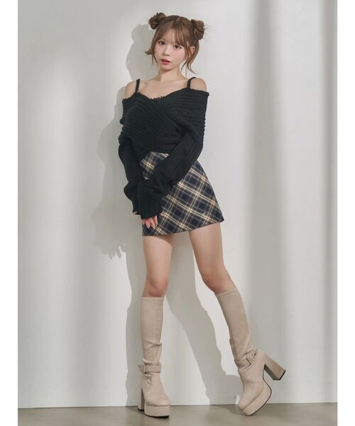 EATME（イートミー）の「BACKリボンカシュクールニットTOP（ニット/セーター・レディース・オフホワイト/ブラック/ワイン・FREE）」の20枚目の写真