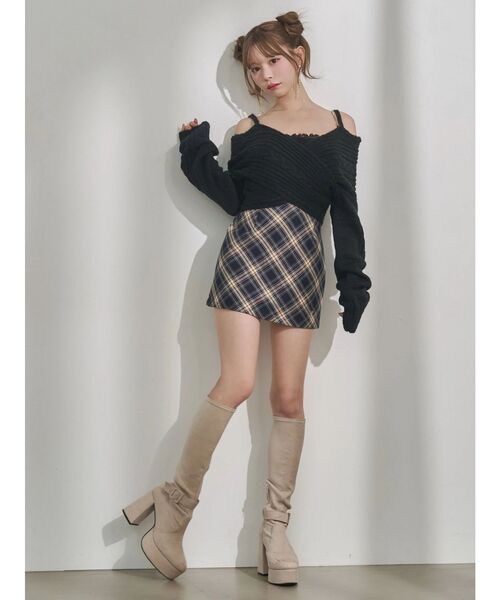 EATME（イートミー）の「BACKリボンカシュクールニットTOP（ニット/セーター・レディース・オフホワイト/ブラック/ワイン・FREE）」の22枚目の写真