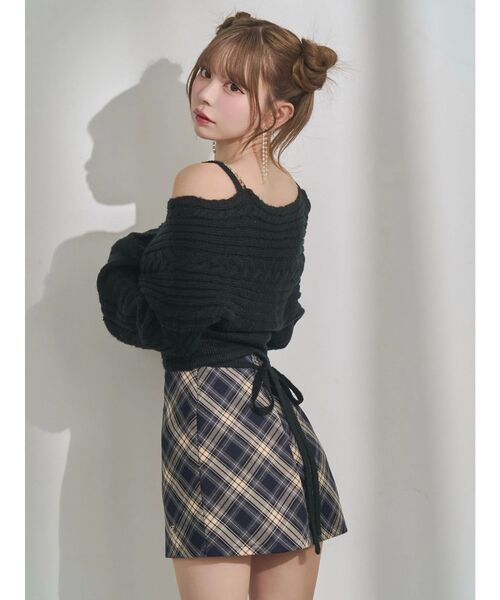 EATME（イートミー）の「BACKリボンカシュクールニットTOP（ニット/セーター・レディース・オフホワイト/ブラック/ワイン・FREE）」の11枚目の写真