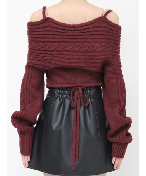 EATME（イートミー）の「BACKリボンカシュクールニットTOP（ニット/セーター・レディース・オフホワイト/ブラック/ワイン・FREE）」の15枚目の写真