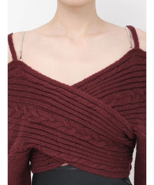 EATME（イートミー）の「BACKリボンカシュクールニットTOP（ニット/セーター・レディース・オフホワイト/ブラック/ワイン・FREE）」の16枚目の写真