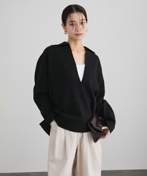 SALON adam et rope' | 【WEB限定】スキッパーニットプルオーバー(ニット/セーター)