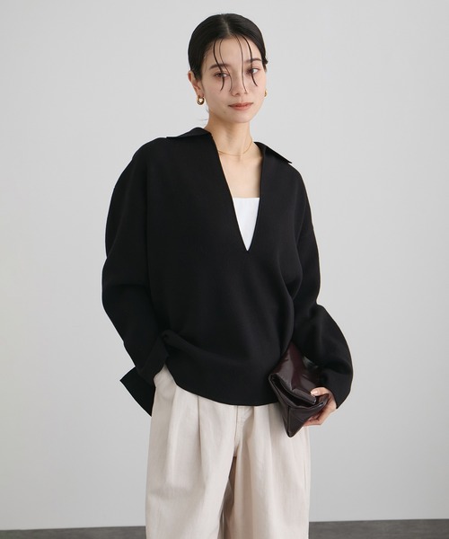 WEB限定】スキッパーニットプルオーバー（ニット/セーター）｜SALON