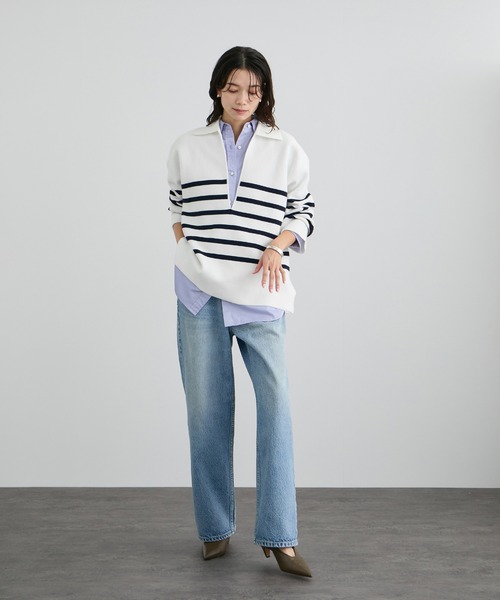 SALON adam et rope'（サロン アダム エ ロペ）の「【WEB限定】スキッパーニットプルオーバー（ニット/セーター・レディース・ブラック/グレー/オフホワイト・FREE）」の21枚目の写真