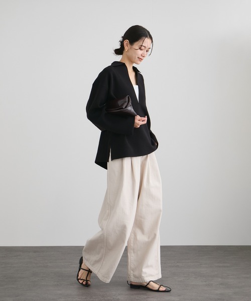 SALON adam et rope'（サロン アダム エ ロペ）の「【WEB限定】スキッパーニットプルオーバー（ニット/セーター・レディース・ブラック/グレー/オフホワイト・FREE）」の22枚目の写真