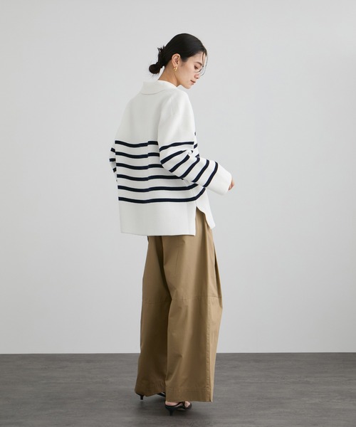 SALON adam et rope'（サロン アダム エ ロペ）の「【WEB限定】スキッパーニットプルオーバー（ニット/セーター・レディース・ブラック/グレー/オフホワイト・FREE）」の16枚目の写真