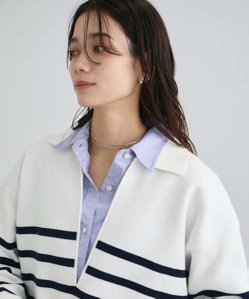 SALON adam et rope'（サロン アダム エ ロペ）の「【WEB限定】スキッパーニットプルオーバー（ニット/セーター・レディース・ブラック/グレー/オフホワイト・FREE）」の18枚目の写真