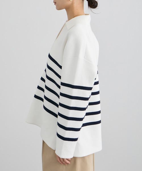 SALON adam et rope'（サロン アダム エ ロペ）の「【WEB限定】スキッパーニットプルオーバー（ニット/セーター・レディース・ブラック/グレー/オフホワイト・FREE）」の10枚目の写真