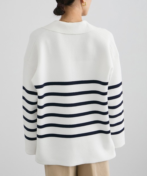 SALON adam et rope'（サロン アダム エ ロペ）の「【WEB限定】スキッパーニットプルオーバー（ニット/セーター・レディース・ブラック/グレー/オフホワイト・FREE）」の11枚目の写真