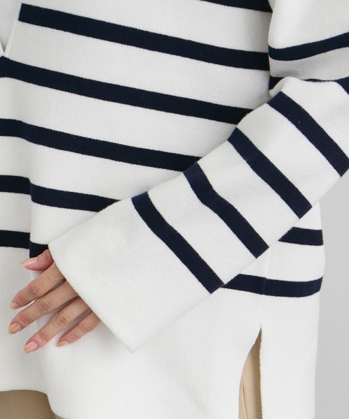 SALON adam et rope'（サロン アダム エ ロペ）の「【WEB限定】スキッパーニットプルオーバー（ニット/セーター・レディース・ブラック/グレー/オフホワイト・FREE）」の13枚目の写真