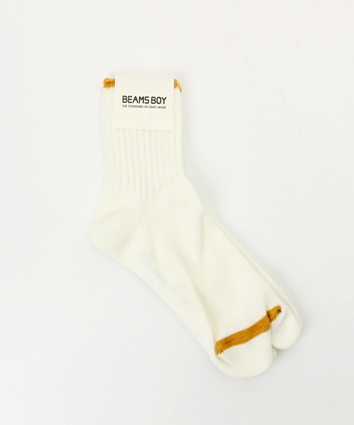 BEAMS BOY（ビームスボーイ）の「BEAMS BOY / ライン入り 3/4 タビソックス（ソックス/靴下・レディース・ホワイト/グレー/ネイビー・ONE SIZE）」の2枚目の写真