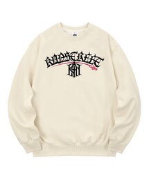 KMC 0159 レタリングカンシンボル裏起毛スウェットクリーム