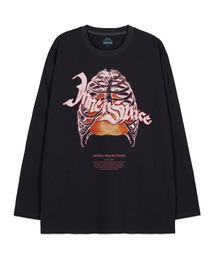 イナー スペース オーバーサイズ ロングスリーブ Tシャツ_チャコール