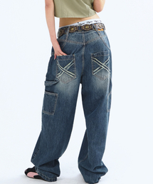 SLUB DENIM CARPENTER PANTS WASHED BLUE