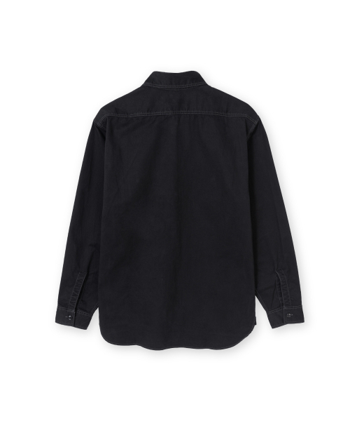 BROWNYARD（ブラウンヤード）の「ウォッシュドワークシャツ、ブラック（シャツ/ブラウス・メンズ・その他・4/6/3/5）」の2枚目の写真