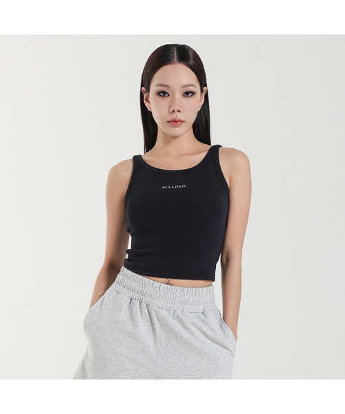 MALDEN(モールデン)の「リブドクロップスリーブレス(Tシャツ/カットソー・レディース・ホワイト/ダークネイビー・SMALL/MEDIUM/LARGE)」の2枚目の写真