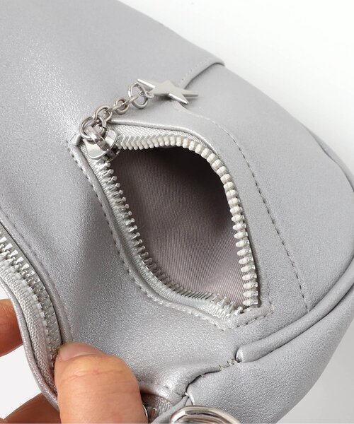 algy（アルジー）の「ジップデザインショルダー（ショルダーバッグ・キッズ・ブラック/シルバー・FREE）」の5枚目の写真