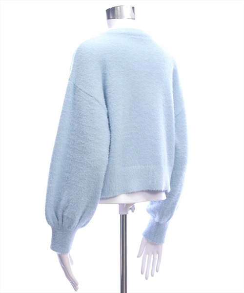 CLEAR BASIC（クリアベーシック）の「ビジューニットトップス[大人 フェミニン 上品 着回し抜群]（ニット/セーター・レディース・オフホワイト/ブラック/サックスブルー・F）」の7枚目の写真