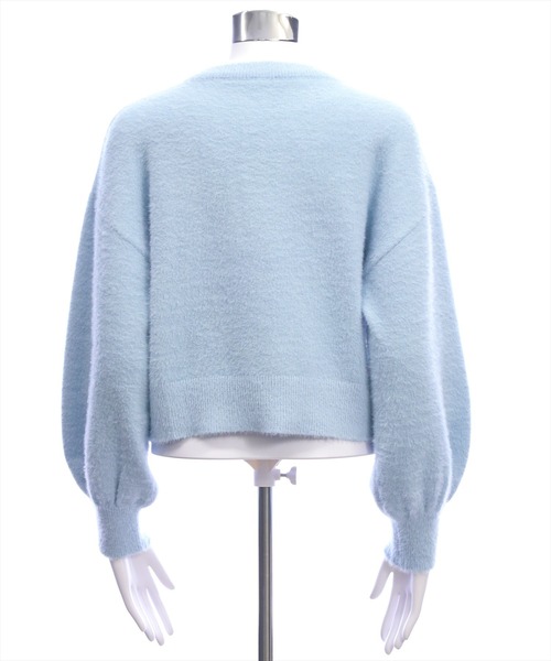CLEAR BASIC（クリアベーシック）の「ビジューニットトップス[大人 フェミニン 上品 着回し抜群]（ニット/セーター・レディース・オフホワイト/ブラック/サックスブルー・F）」の8枚目の写真