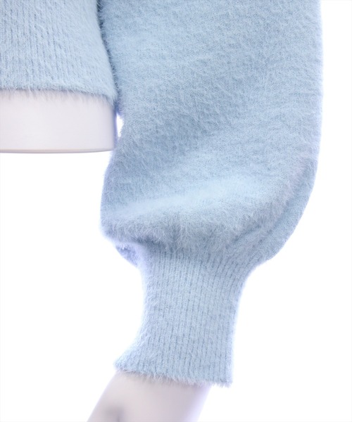 CLEAR BASIC（クリアベーシック）の「ビジューニットトップス[大人 フェミニン 上品 着回し抜群]（ニット/セーター・レディース・オフホワイト/ブラック/サックスブルー・F）」の10枚目の写真