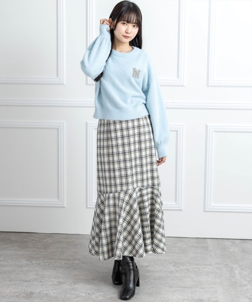 CLEAR BASIC（クリアベーシック）の「ビジューニットトップス[大人 フェミニン 上品 着回し抜群]（ニット/セーター・レディース・オフホワイト/ブラック/サックスブルー・F）」の22枚目の写真