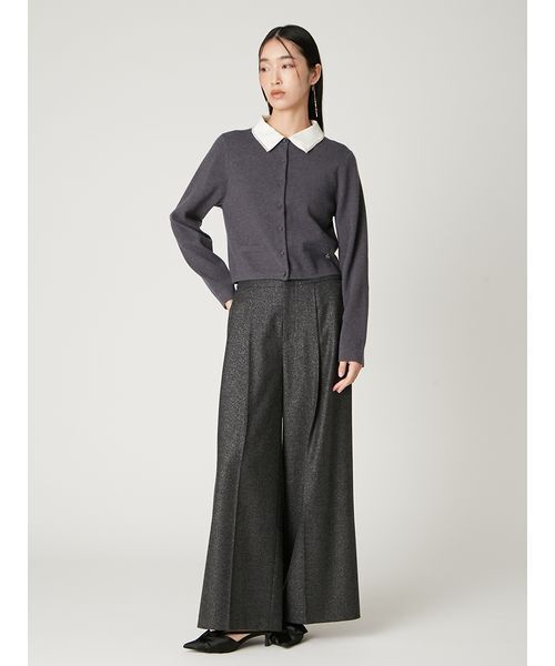 パールトリムカラーアタッチドカーディガン（カーディガン/ボレロ