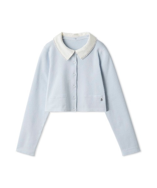 パールトリムカラーアタッチドカーディガン（カーディガン/ボレロ