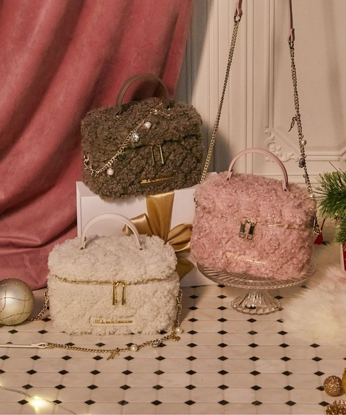 JILL by JILL STUART(ジルバイジルスチュアート)の「◇ボアバニティバッグ(ショルダーバッグ・レディース・モカ/ホワイト/ピンク・FREE)」の7枚目の写真