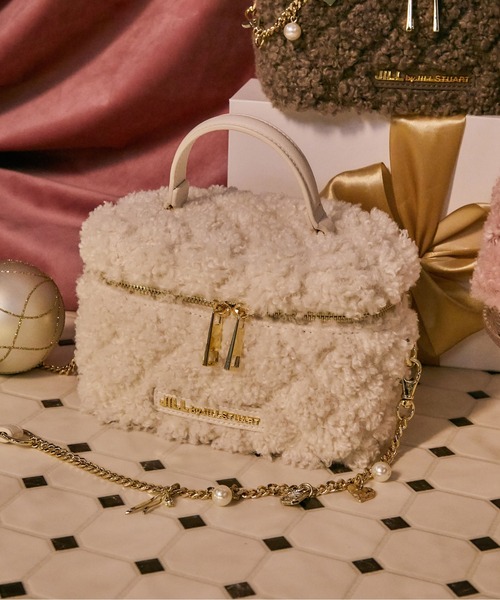 JILL by JILL STUART(ジルバイジルスチュアート)の「◇ボアバニティバッグ(ショルダーバッグ・レディース・モカ/ホワイト/ピンク・FREE)」の4枚目の写真