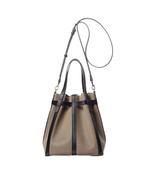 HIROKO HAYASHI(ヒロコハヤシ)の「PANIER(パニエ)2wayショルダーバッグ(ショルダーバッグ・レディース・ブラック/ベージュ系4・00)」の6枚目の写真