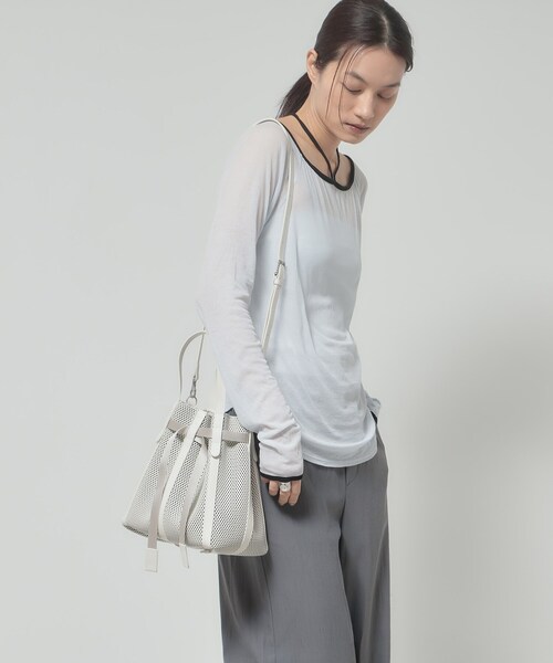 HIROKO HAYASHI(ヒロコハヤシ)の「PANIER(パニエ)2wayショルダーバッグ(ショルダーバッグ・レディース・ブラック/ベージュ系4/オフホワイト・00)」の13枚目の写真
