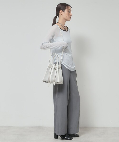 HIROKO HAYASHI(ヒロコハヤシ)の「PANIER(パニエ)2wayショルダーバッグ(ショルダーバッグ・レディース・ブラック/ベージュ系4/オフホワイト・00)」の14枚目の写真