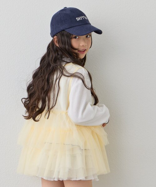 CIAOPANIC TYPY（チャオパニックティピー）の「【KIDS】インナーリブTEE付きティアードチュールトップス≪ジュニアサイズあり≫（Tシャツ/カットソー・キッズ・ブラック/イエロー・XX-LARGE/SMALL/MEDIUM/LARGE/X-LARGE）」の8枚目の写真