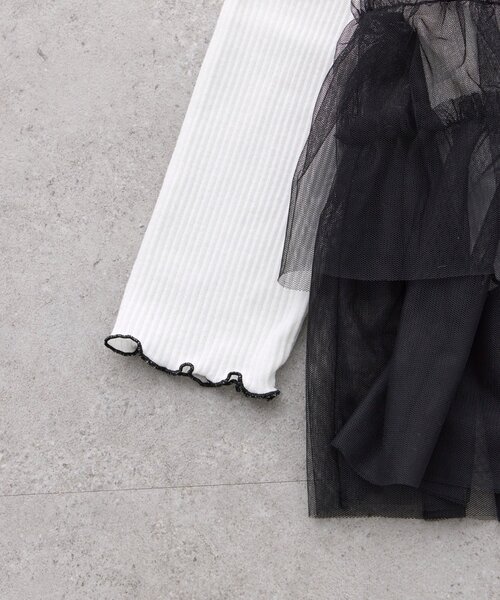 CIAOPANIC TYPY（チャオパニックティピー）の「【KIDS】インナーリブTEE付きティアードチュールトップス≪ジュニアサイズあり≫（Tシャツ/カットソー・キッズ・ブラック/イエロー・XX-LARGE/SMALL/MEDIUM/LARGE/X-LARGE）」の20枚目の写真