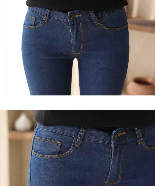 BBAEBBAE（ペッペ）の「スポーティなスリムフィットスキニーデニムパンツ（デニムパンツ・レディース・ブルー・SMALL/MEDIUM）」の4枚目の写真