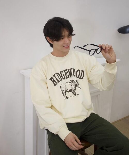 KANEITEI(カネイテイ)の「RIDGEWOOD CREWNECK (IVORY)(スウェット・レディース・アイボリー・MEDIUM/LARGE/X-LARGE)」の2枚目の写真