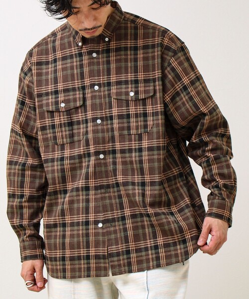 トップス シャツ ジャケット シャツブラウス 重ね着風 オーバーサイズ 長袖 襟付き 前開き 厚手 きれいめ カジュアル 大人 おしゃれ エレガント  主役級 フォーマル とろみ感 無地 春 秋 冬 レディース OL お出かけ 休日 旅行 着回し 普段使い 防寒 体系カバー プレゼント クリスチャンオジャール シャツ 茶 ブラウン カーキ 長袖 開襟 胸ポケット