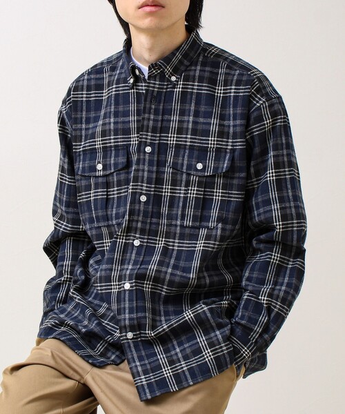 GLOSTER（グロスター）の「【BOY ASTLAD刺繍】 フラップポケット ボタンダウンネルシャツ（シャツ/ブラウス・メンズ・レッド系その他/ブルー系その他6/ブラウン系その他・S/M/L）」の3枚目の写真