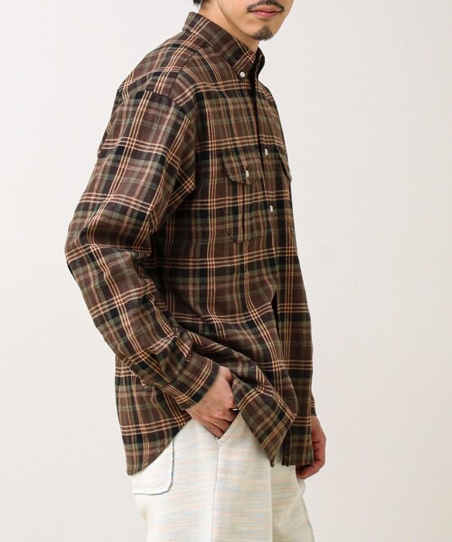 GLOSTER（グロスター）の「【BOY ASTLAD刺繍】 フラップポケット ボタンダウンネルシャツ（シャツ/ブラウス・メンズ・レッド系その他/ブルー系その他6/ブラウン系その他・S/M/L）」の8枚目の写真