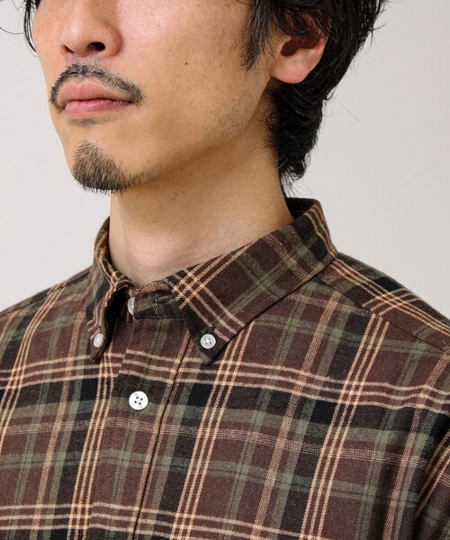 GLOSTER（グロスター）の「【BOY ASTLAD刺繍】 フラップポケット ボタンダウンネルシャツ（シャツ/ブラウス・メンズ・レッド系その他/ブルー系その他6/ブラウン系その他・S/M/L）」の11枚目の写真