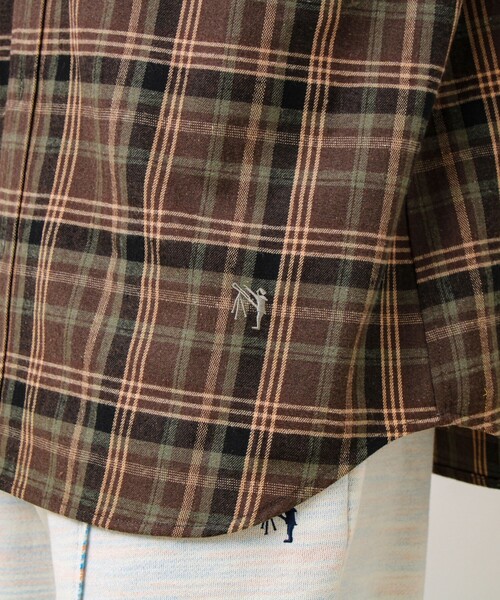 GLOSTER（グロスター）の「【BOY ASTLAD刺繍】 フラップポケット ボタンダウンネルシャツ（シャツ/ブラウス・メンズ・レッド系その他/ブルー系その他6/ブラウン系その他・S/M/L）」の15枚目の写真