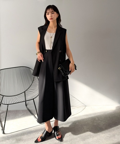 classicalelf(クラシカルエルフ)の「ゆるっと大人に上品見え。とろみ素材ウエストマークバミューダパンツ(その他パンツ・レディース・チャコール/ブラック・LARGE/MEDIUM/X-LARGE/SMALL)」の5枚目の写真