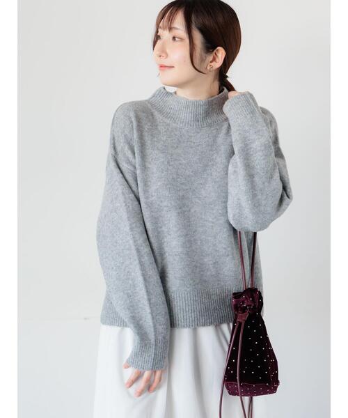 Te chichi TERRASSE（テチチテラス）の「もちもちメランジボトルネックニット（ニット/セーター・レディース・ピンク/グレー/ブルー/オフホワイト/ブラック・F）」の4枚目の写真