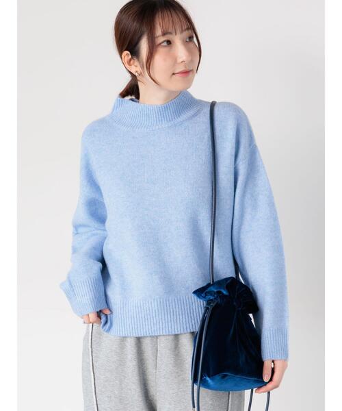 Te chichi TERRASSE（テチチテラス）の「もちもちメランジボトルネックニット（ニット/セーター・レディース・ピンク/グレー/ブルー/オフホワイト/ブラック・F）」の5枚目の写真